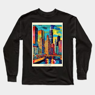 fauvism art of chicago city usa 4 Long Sleeve T-Shirt